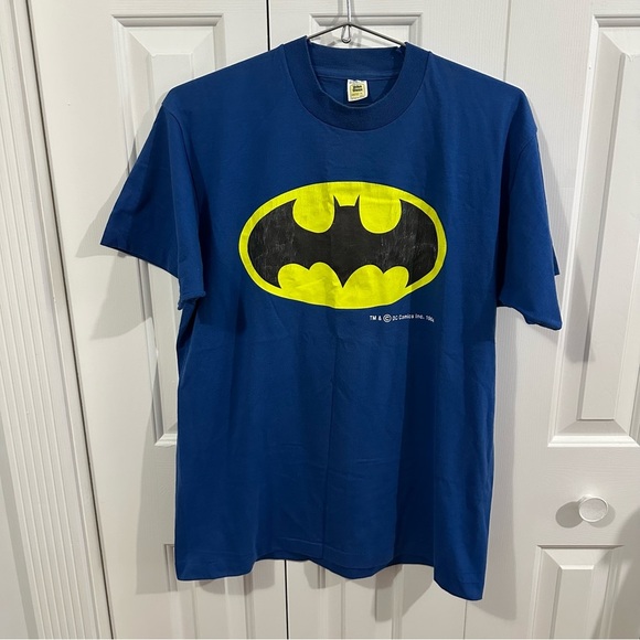 True Vintage Batman Blue Shirt XL - Picture 1 of 10